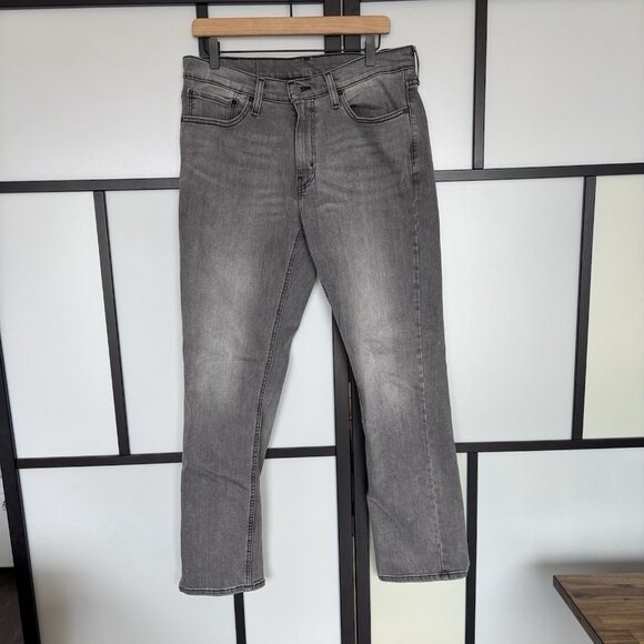 Levis 541 Jeans Men 32x32 Gray Athletic Tapered Stretch Black Leather Tab